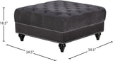 Sabrina Contemporary Ottoman - Luxurious Footrest & Extra Seating with Stylish Nailhead Trim Design