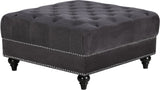 Sabrina Contemporary Ottoman - Luxurious Footrest & Extra Seating with Stylish Nailhead Trim Design