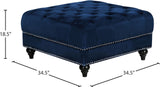 Sabrina Contemporary Ottoman - Luxurious Footrest & Extra Seating with Stylish Nailhead Trim Design