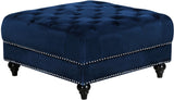 Sabrina Contemporary Ottoman - Luxurious Footrest & Extra Seating with Stylish Nailhead Trim Design
