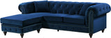 Sabrina Contemporary 2-Piece Reversible Sectional with Plush Upholstery and Chrome Nailheads