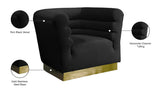 Bellini Velvet Chair - Luxurious Contemporary Design with Gold Base and Textured Channel Tufting