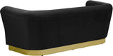 Bellini Contemporary Sofa with Channel Tufting and Gold Stainless Steel Base for Modern Living Spaces