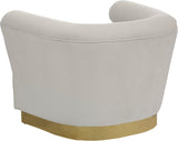 Bellini Velvet Chair - Luxurious Contemporary Design with Gold Base and Textured Channel Tufting