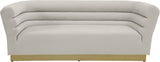 Bellini Contemporary Sofa with Channel Tufting and Gold Stainless Steel Base for Modern Living Spaces