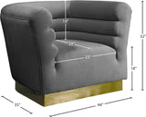 Bellini Velvet Chair - Luxurious Contemporary Design with Gold Base and Textured Channel Tufting