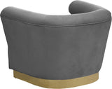 Bellini Velvet Chair - Luxurious Contemporary Design with Gold Base and Textured Channel Tufting