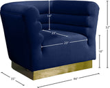 Bellini Velvet Chair - Luxurious Contemporary Design with Gold Base and Textured Channel Tufting