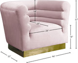 Bellini Velvet Chair - Luxurious Contemporary Design with Gold Base and Textured Channel Tufting