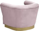 Bellini Velvet Chair - Luxurious Contemporary Design with Gold Base and Textured Channel Tufting