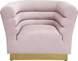 Bellini Velvet Chair - Luxurious Contemporary Design with Gold Base and Textured Channel Tufting