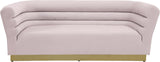 Bellini Contemporary Sofa with Channel Tufting and Gold Stainless Steel Base for Modern Living Spaces