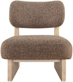 Vetra - Linen Textured Fabric Upholstered Accent Chair With Natural Base