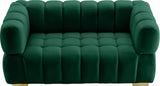 Gwen Velvet Loveseat - Luxurious Comfort & Contemporary Style with Tufting and Custom Legs Options