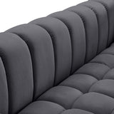 Gwen Velvet Sofa - Luxurious Comfort with Deep Biscuit Tufting & Custom Gold or Chrome Legs