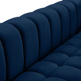 Gwen Velvet Sofa - Luxurious Comfort with Deep Biscuit Tufting & Custom Gold or Chrome Legs