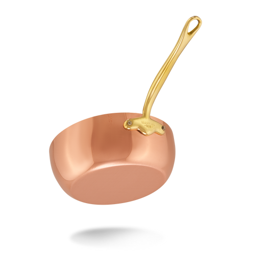 Mauviel M'Heritage M'150 B Copper Chef Pan With Lid and Brass Handle
