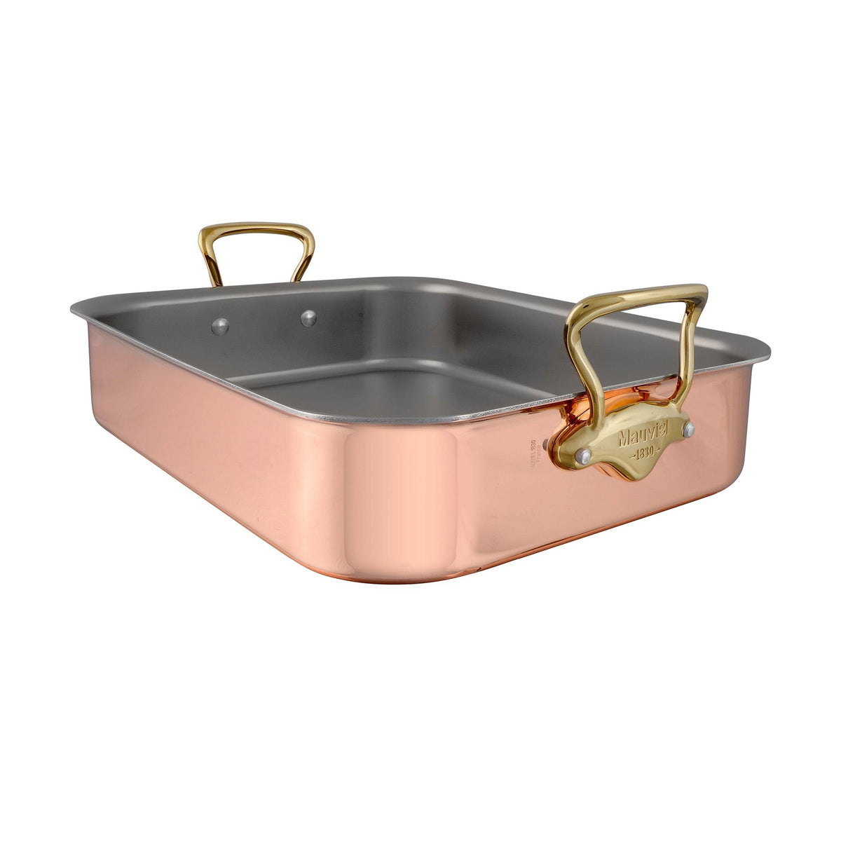 Mauviel Copper Roasting Pan With Brass Handles, 15.7 x 11.8-In