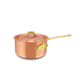 Mauviel M'Heritage M'150 B Copper Sauce Pan With Lid, Brass Handle