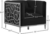 Opal Contemporary Chair – Luxurious Velvet Upholstered Seating with Chrome Stainless Steel Design
