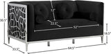 Opal Contemporary Loveseat with Chrome Stainless Steel Design for Stylish Living Room Comfort