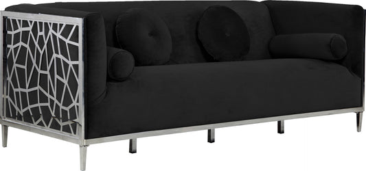 Opal Contemporary Sofa with Chrome Stainless Steel Accents – Plush Comfort for Stylish Living Spaces