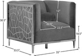 Opal Contemporary Chair – Luxurious Velvet Upholstered Seating with Chrome Stainless Steel Design