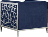Opal Contemporary Chair – Luxurious Velvet Upholstered Seating with Chrome Stainless Steel Design
