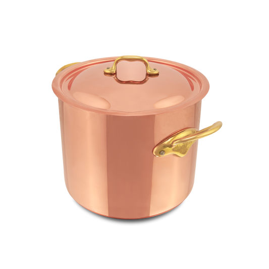 Mauviel M'Heritage M'150 B Copper Stockpot With Lid Brass Handles, 9.9-Qt