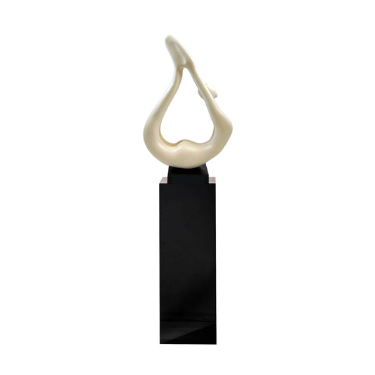 Yoga Floor Sculpture // White with Black Base