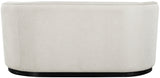 Mylah Loveseat - Contemporary Soft Upholstered Seating with Durable Black Wood Base for Cozy Spaces