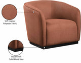 Mylah Chair – Luxurious Polyester Fabric Accent Chair with Black Solid Wood Base for Cozy Spaces