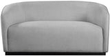 Mylah Loveseat - Contemporary Soft Upholstered Seating with Durable Black Wood Base for Cozy Spaces