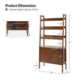 Andre 76" H x 36" W Solid Wood Ladder Bookcase