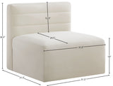 Quincy Modular Armless Chair - Elegant Contemporary Design with Cloud-Like Comfort and Tufting