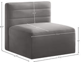 Quincy Modular Armless Chair - Elegant Contemporary Design with Cloud-Like Comfort and Tufting