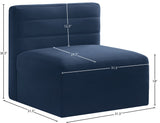 Quincy Modular Armless Chair - Elegant Contemporary Design with Cloud-Like Comfort and Tufting
