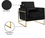 Mila Contemporary Chair with Luxurious Pillows and Elegant Gold Stainless Steel Frame for Comfort