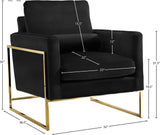 Mila Contemporary Chair with Luxurious Pillows and Elegant Gold Stainless Steel Frame for Comfort