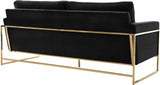 Mila Luxurious Contemporary Sofa with Gold Stainless Steel Frame and Comfortable Pillows for Relaxation