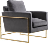 Mila Contemporary Chair with Luxurious Pillows and Elegant Gold Stainless Steel Frame for Comfort