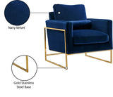 Mila Contemporary Chair with Luxurious Pillows and Elegant Gold Stainless Steel Frame for Comfort