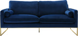 Mila Luxurious Contemporary Sofa with Gold Stainless Steel Frame and Comfortable Pillows for Relaxation