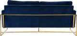 Mila Luxurious Contemporary Sofa with Gold Stainless Steel Frame and Comfortable Pillows for Relaxation