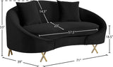 Serpentine Velvet Loveseat - Stylish Contemporary Design with Plush Comfort and Elegant Gold Legs