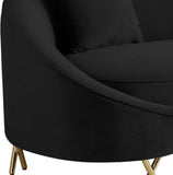 Serpentine Velvet Contemporary Sofa - Elegant Design with Plush Comfort and Gold Steel Legs for Chic Homes