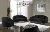 Serpentine Velvet Contemporary Sofa - Elegant Design with Plush Comfort and Gold Steel Legs for Chic Homes