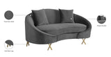 Serpentine Velvet Loveseat - Stylish Contemporary Design with Plush Comfort and Elegant Gold Legs