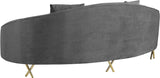 Serpentine Velvet Contemporary Sofa - Elegant Design with Plush Comfort and Gold Steel Legs for Chic Homes
