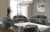 Serpentine Velvet Contemporary Sofa - Elegant Design with Plush Comfort and Gold Steel Legs for Chic Homes